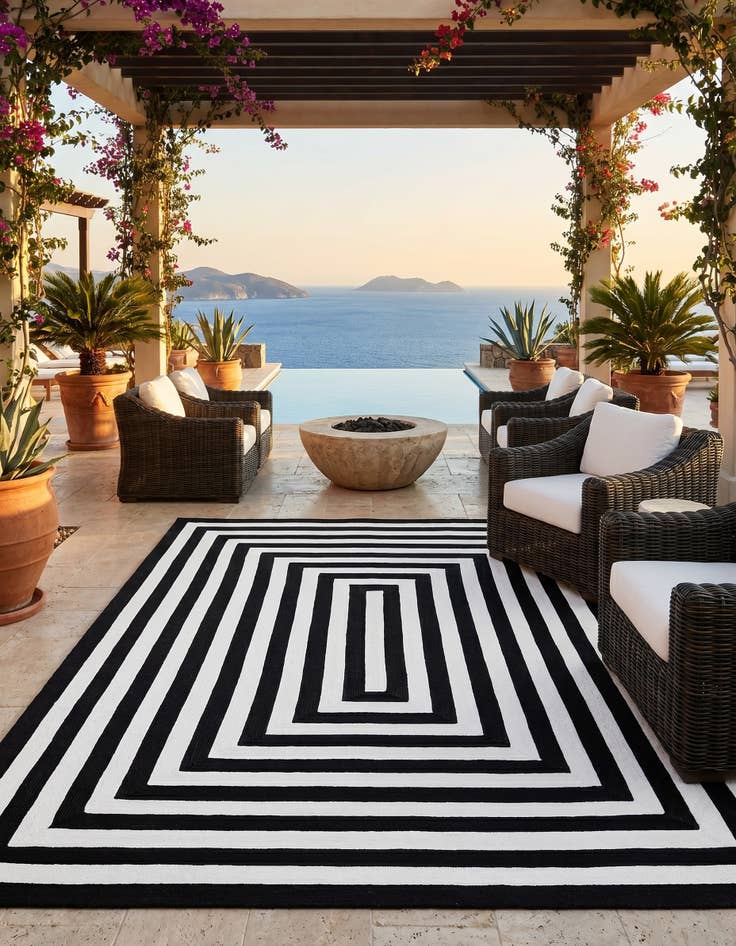 Detail image of 9' x 12' Easy-Clean Eco Verse Washable Indoor / Outdoor Rug