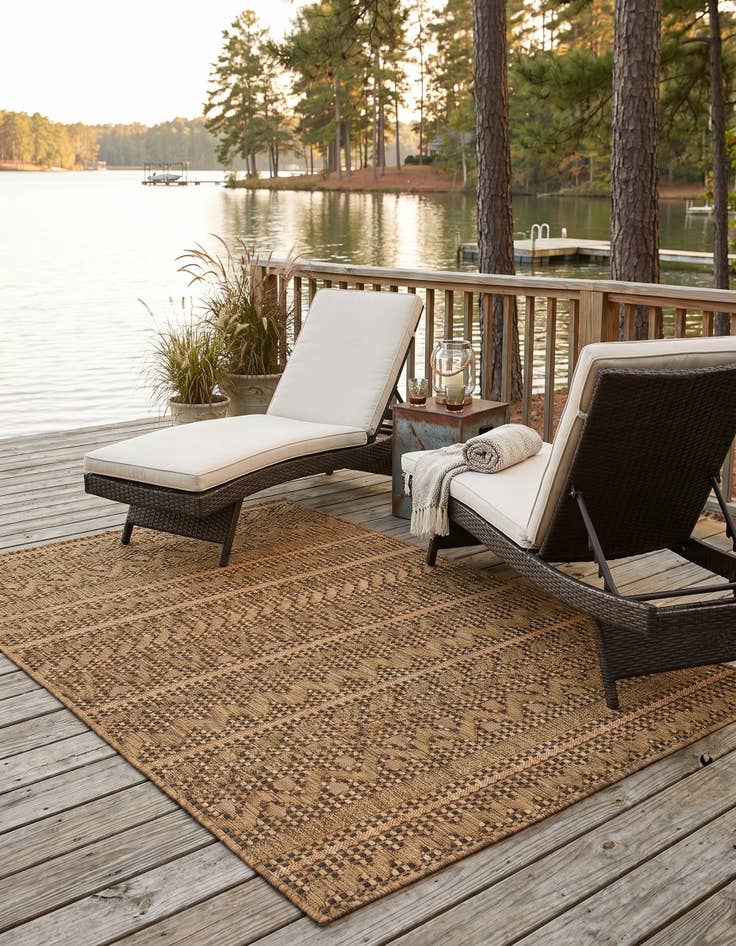 Detail image of 4' x 6' Easy-Clean Modern Indoor / Outdoor Rug