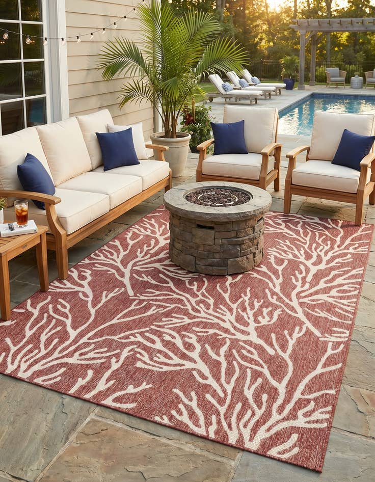 Detail image of 6' x 9' Easy-Clean Coastal Indoor / Outdoor Rug