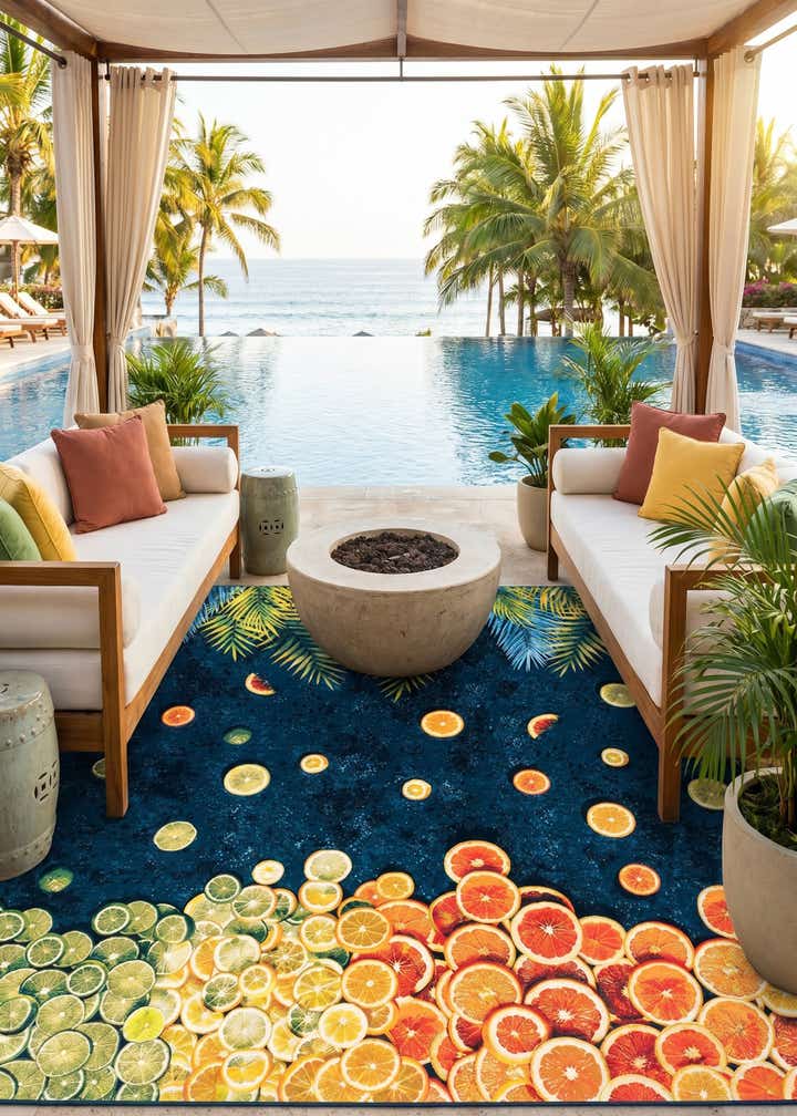 12' x 12' Easy-Clean Coastal Indoor / Outdoor Square Rug