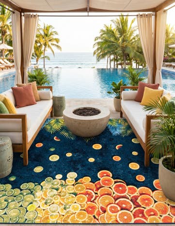 12' x 12' Easy-Clean Coastal Indoor / Outdoor Square Rug