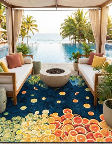 12' x 12' Easy-Clean Coastal Indoor / Outdoor Square Rug