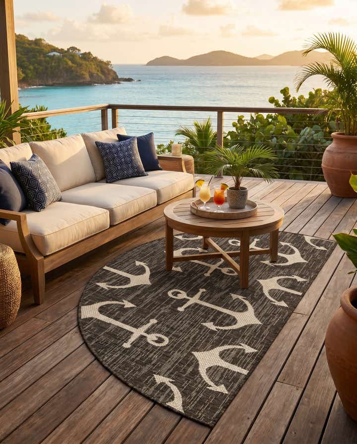 3' x 6' Easy-Clean Coastal Indoor / Outdoor Hearth Rug