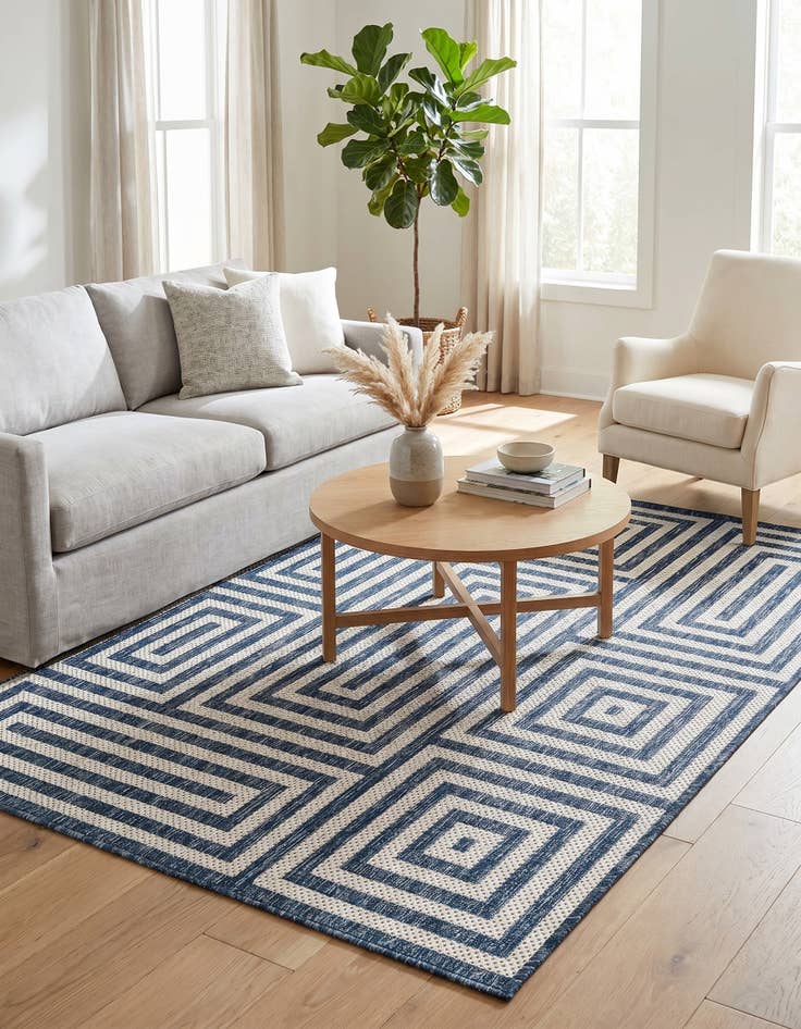 Detail image of 4' x 6' Easy-Clean Modern Indoor / Outdoor Rug