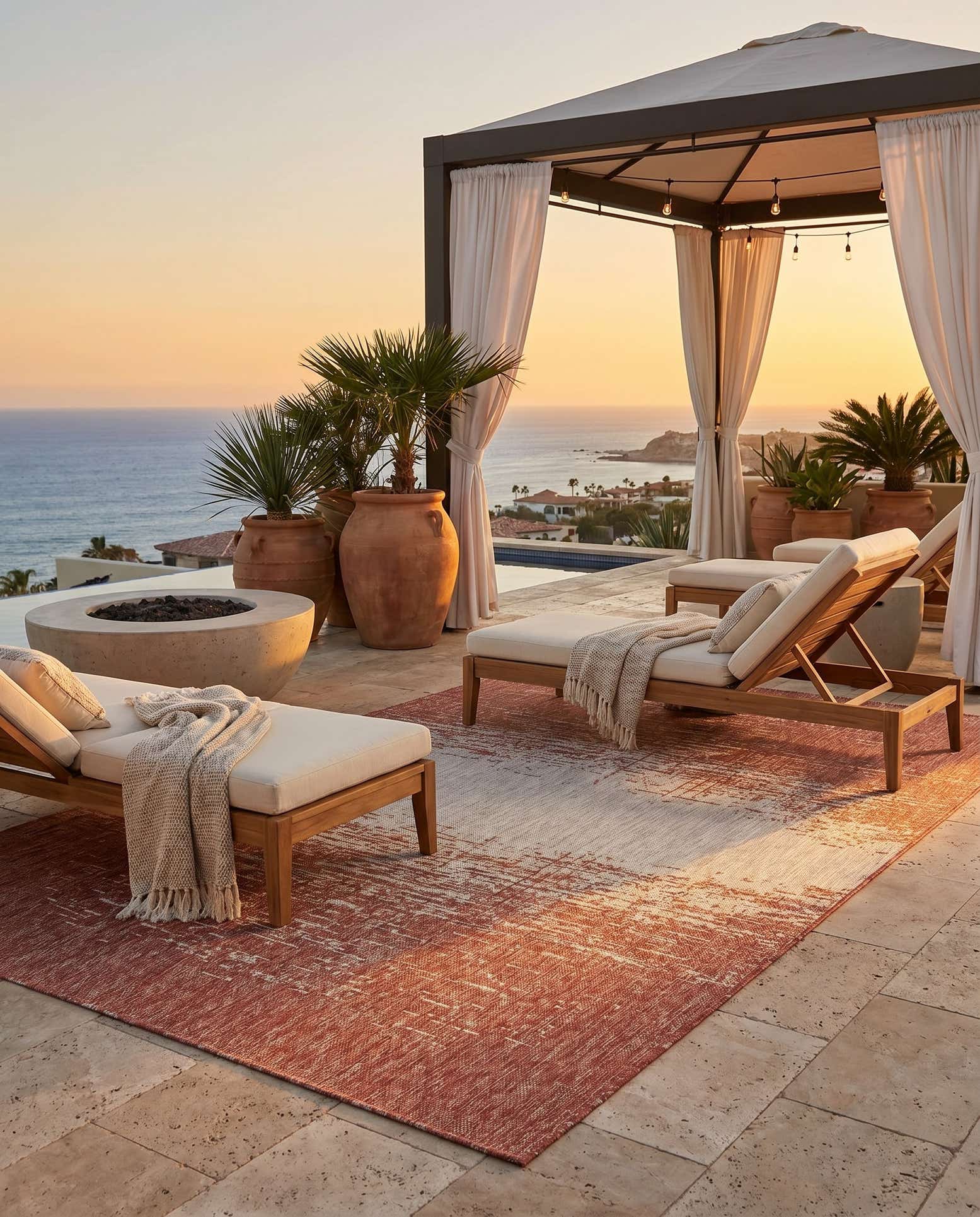 5' 3 x 8' Easy-Clean Modern Indoor / Outdoor Rug