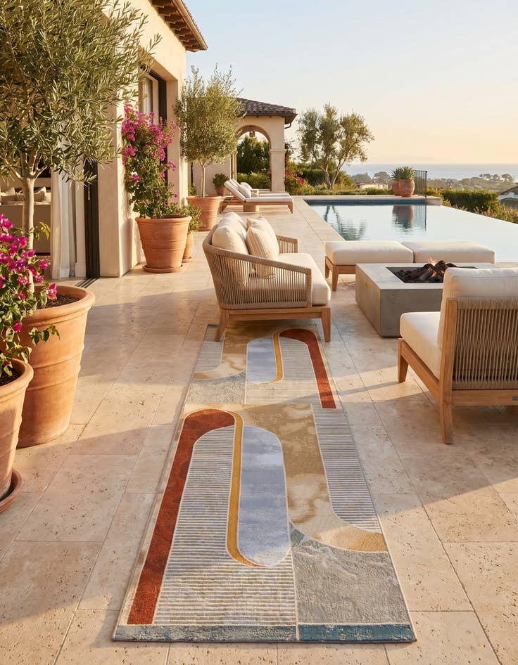 Detail image of 2' 7 x 12' Easy-Clean Modern Indoor / Outdoor Runner Rug