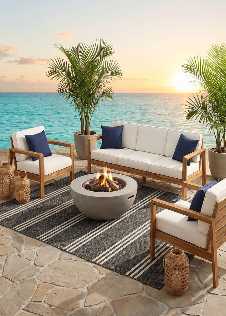 5' 3 x 8' Easy-Clean Jill Zarin Anguilla Indoor / Outdoor Rug