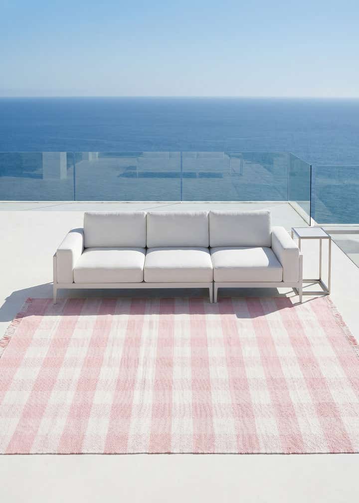 7' 10 x 10' Easy-Clean Eco Plaid Washable Indoor / Outdoor Rug