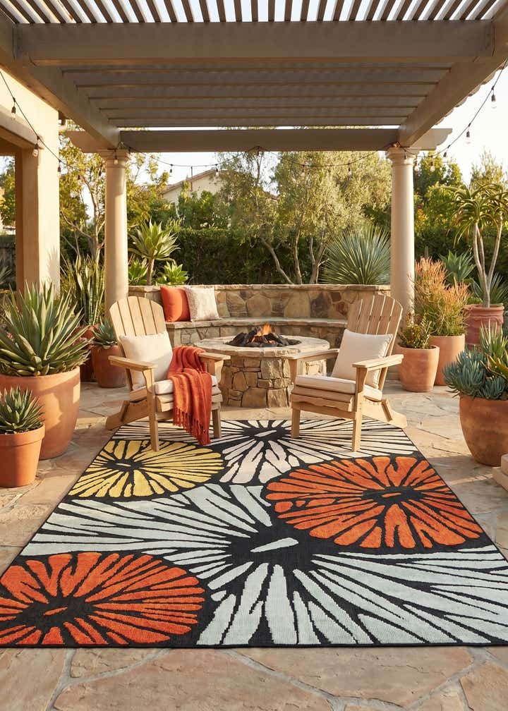 6' x 9' Easy-Clean Casablanca Indoor / Outdoor Rug
