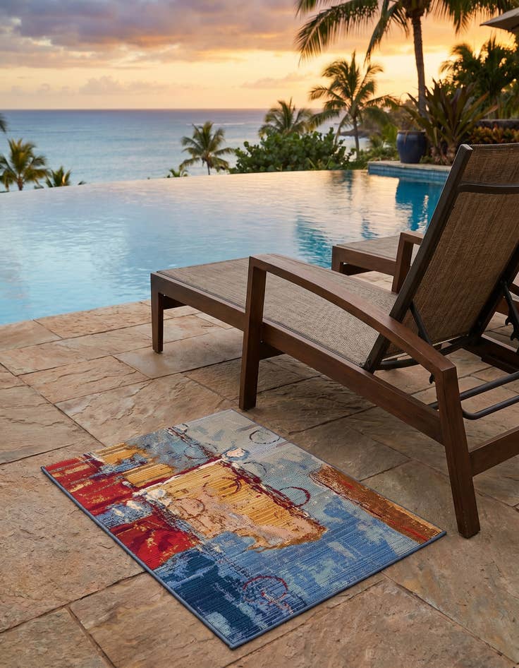 Detail image of 2' 2 x 3' Easy-Clean Modern Indoor / Outdoor Rug