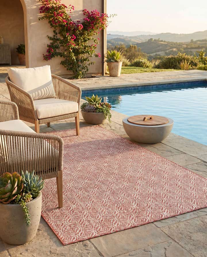 5' 3 x 8' Easy-Clean Trellis Indoor / Outdoor Rug
