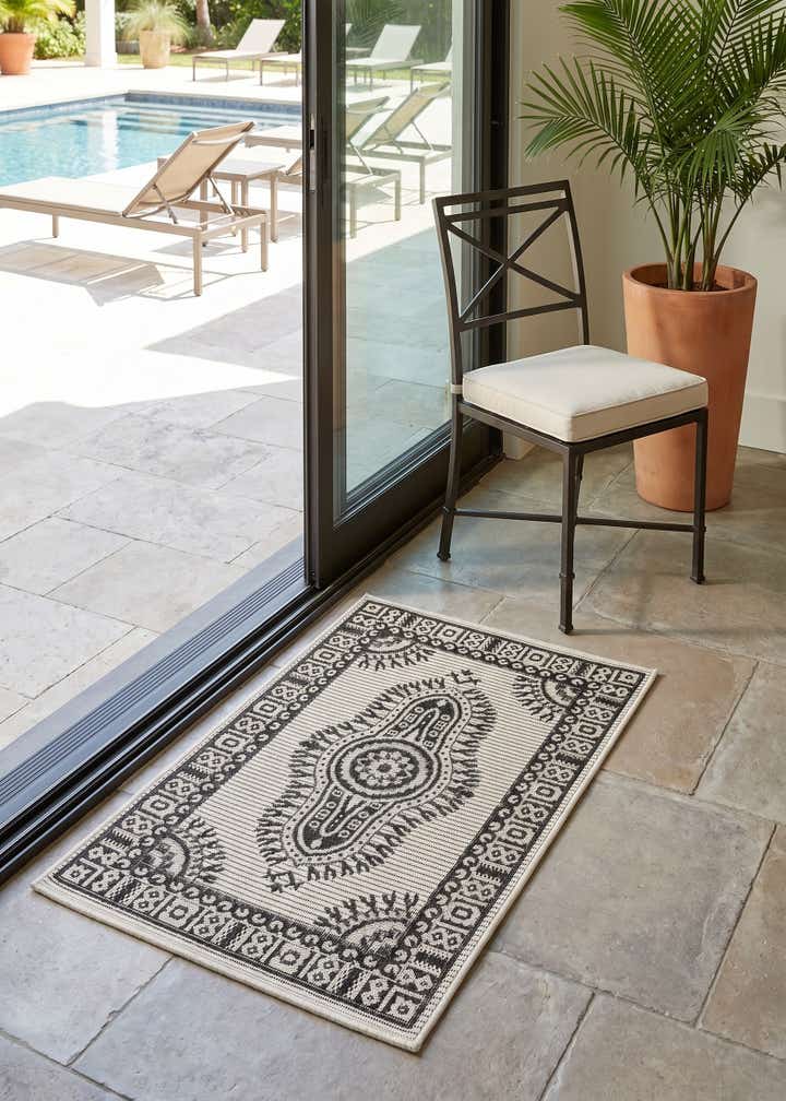 2' x 3' Easy-Clean Traditional Indoor / Outdoor Rug