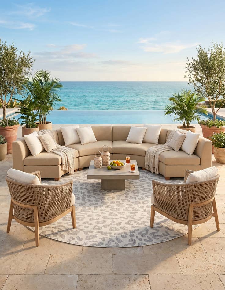 Detail image of 10' x 10' Easy-Clean Safari Indoor / Outdoor Round Rug