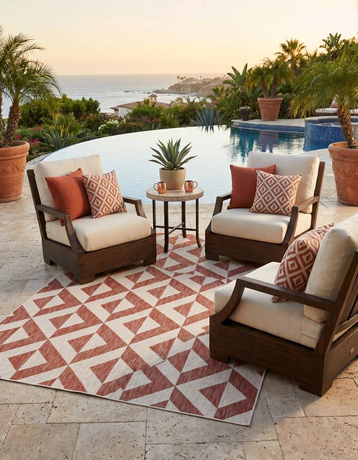 Detail image of 7' 10 x 10' Easy-Clean Jill Zarin Napa Indoor / Outdoor Rug