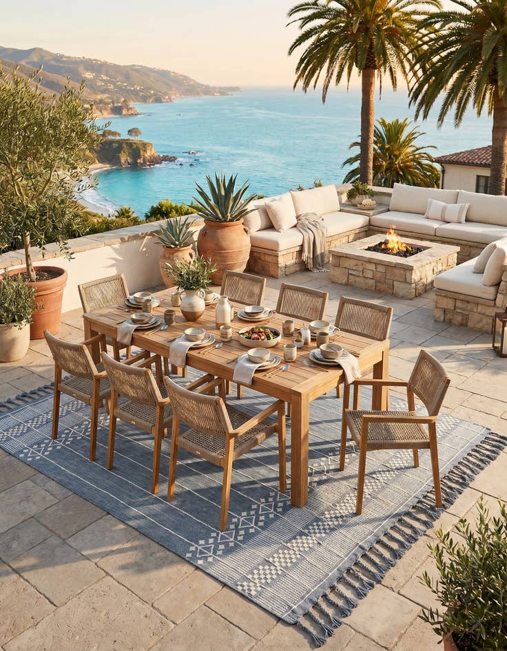 Detail image of 7' 10 x 10' Easy-Clean Eco Bohemian Indoor / Outdoor Rug