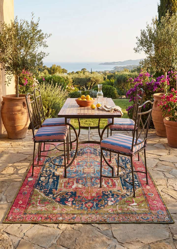 4' x 6' Easy-Clean Traditional Indoor / Outdoor Rug