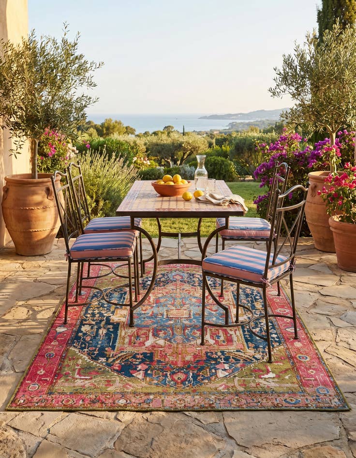Detail image of 4' x 6' Easy-Clean Traditional Indoor / Outdoor Rug