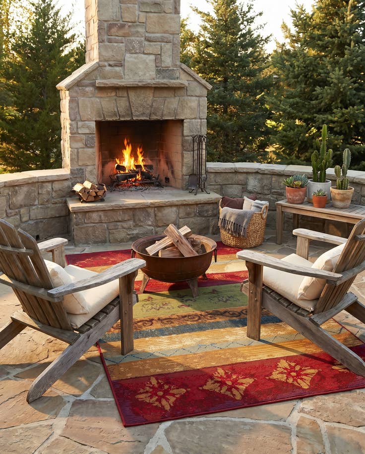 Detail image of 3' 3 x 5' 3 Easy-Clean Modern Indoor / Outdoor Rug