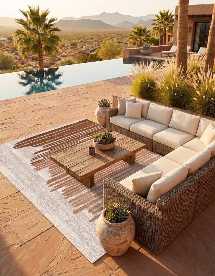 Detail image of 5' x 8' Easy-Clean Modern Indoor / Outdoor Rug