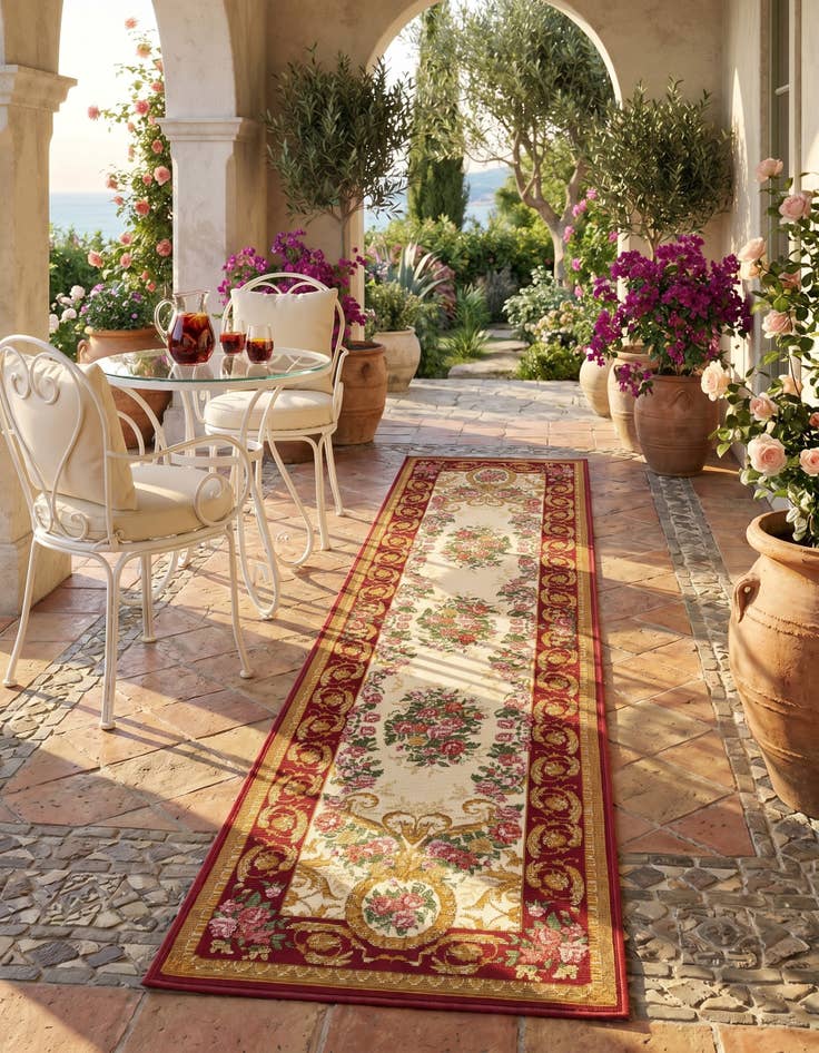 Detail image of 2' x 8' Easy-Clean Traditional Indoor / Outdoor Runner Rug