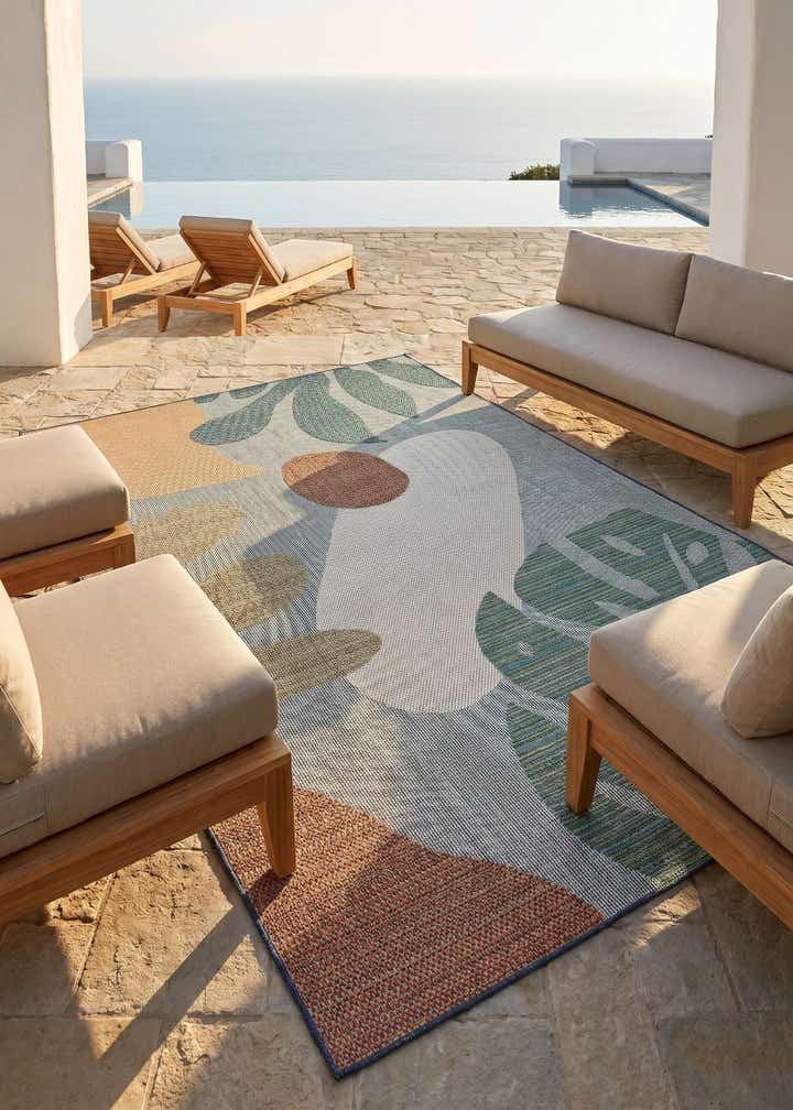 6' 1 x 9' Easy-Clean Baja Indoor / Outdoor Rug