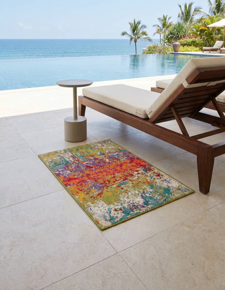 Detail image of 2' 2 x 3' Easy-Clean Modern Indoor / Outdoor Rug