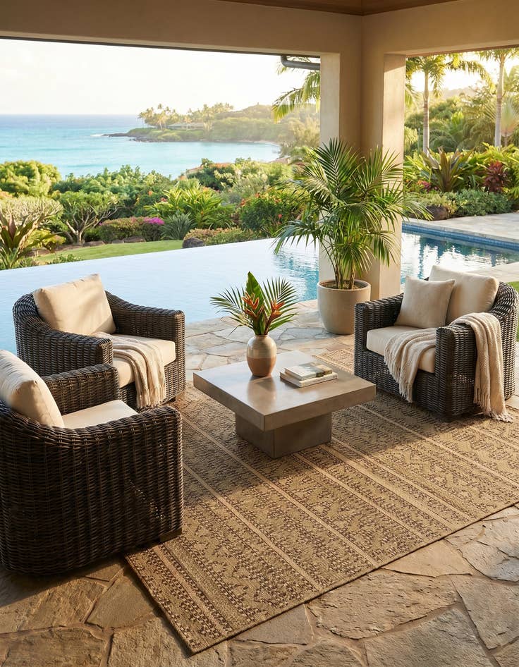 Detail image of 5' x 8' Easy-Clean Modern Indoor / Outdoor Rug