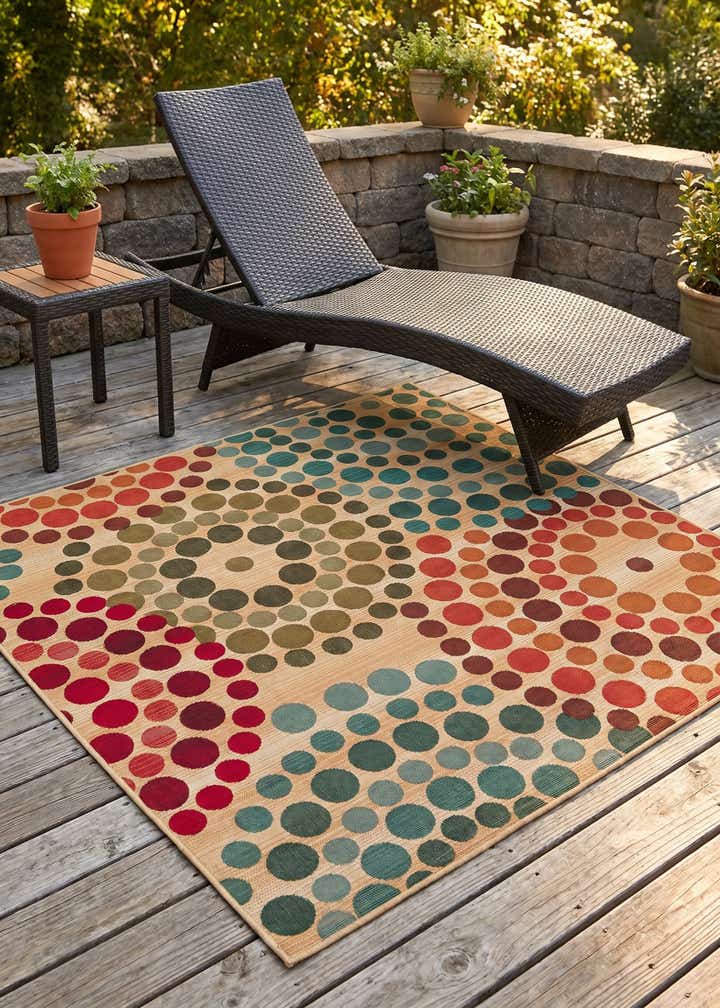 5' 3 x 5' 3 Easy-Clean Modern Indoor / Outdoor Square Rug