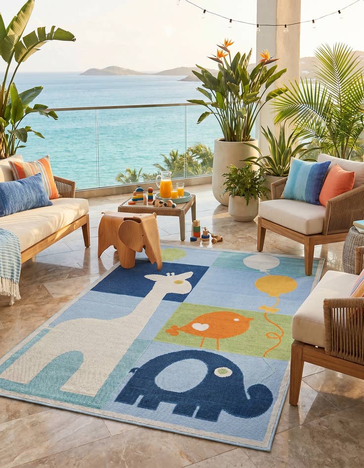 Detail image of 5' 3 x 7' 7 Easy-Clean Indoor / Outdoor Rug