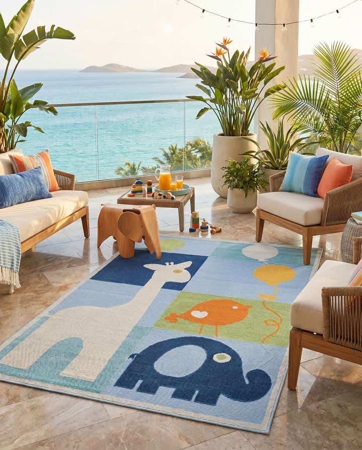 5' 3 x 7' 7 Easy-Clean Indoor / Outdoor Rug