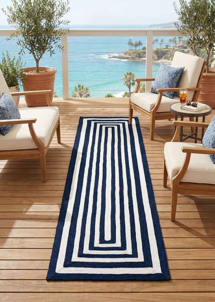 2' 7 x 10' Easy-Clean Eco Verse Washable Indoor / Outdoor Runner Rug