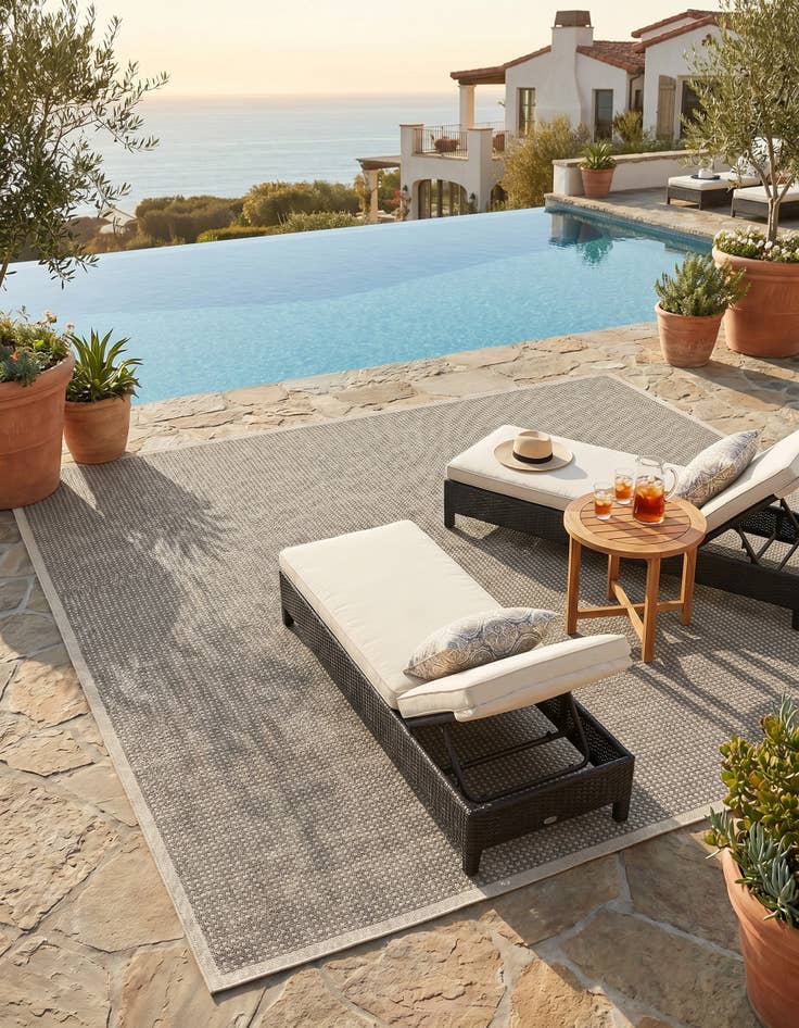 Detail image of 10' x 14' Easy-Clean Border Indoor / Outdoor Rug