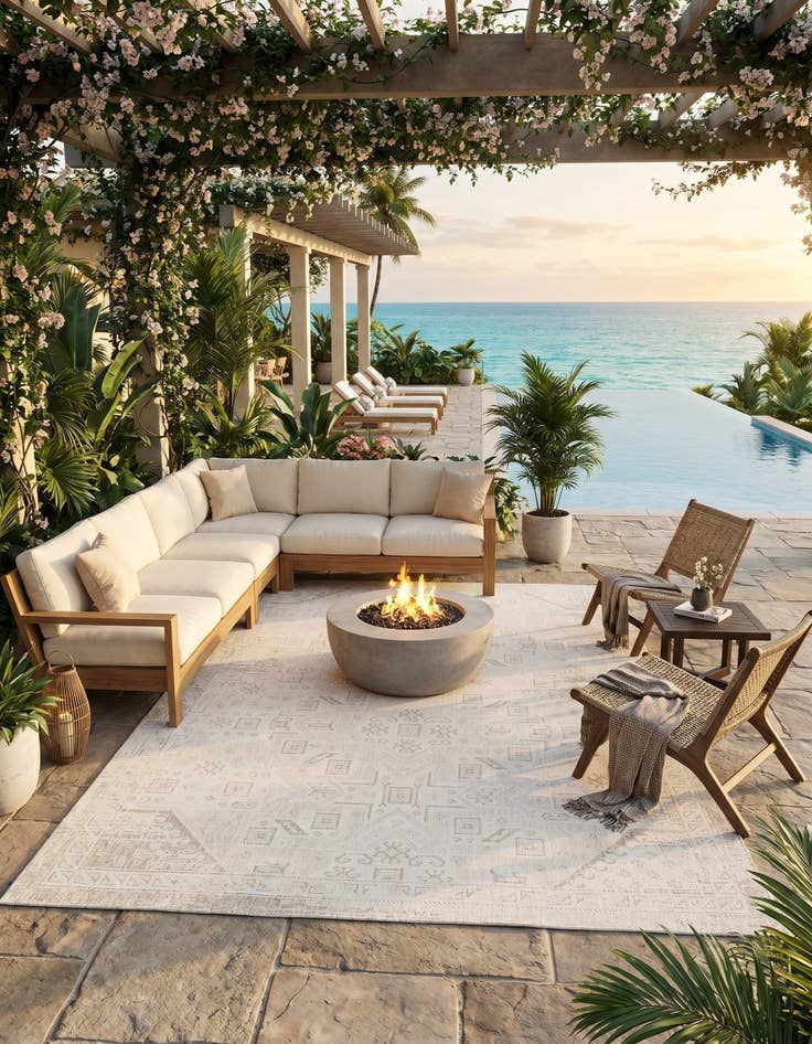 Detail image of 10' x 14' Easy-Clean Aztec Indoor / Outdoor Rug