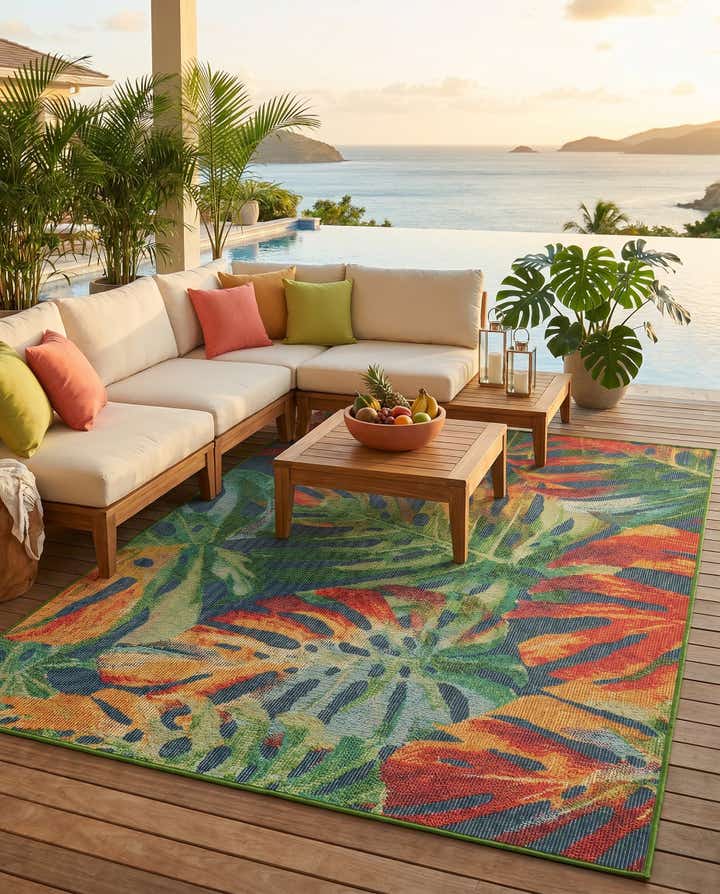 5' 3 x 8' Easy-Clean Baja Indoor / Outdoor Rug