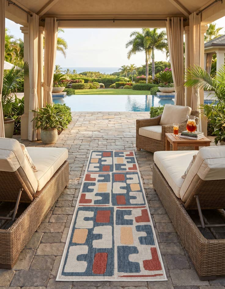 Detail image of 2' x 8' Easy-Clean Baja Indoor / Outdoor Runner Rug