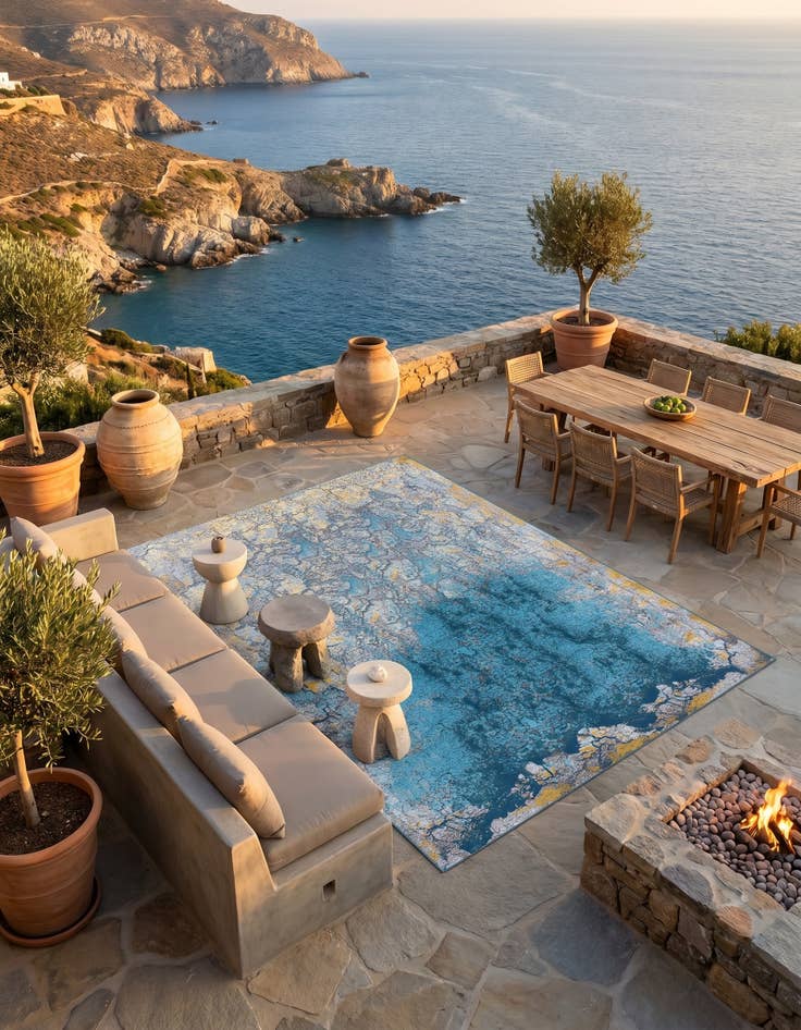 Detail image of 9' x 12' Easy-Clean Modern Indoor / Outdoor Rug