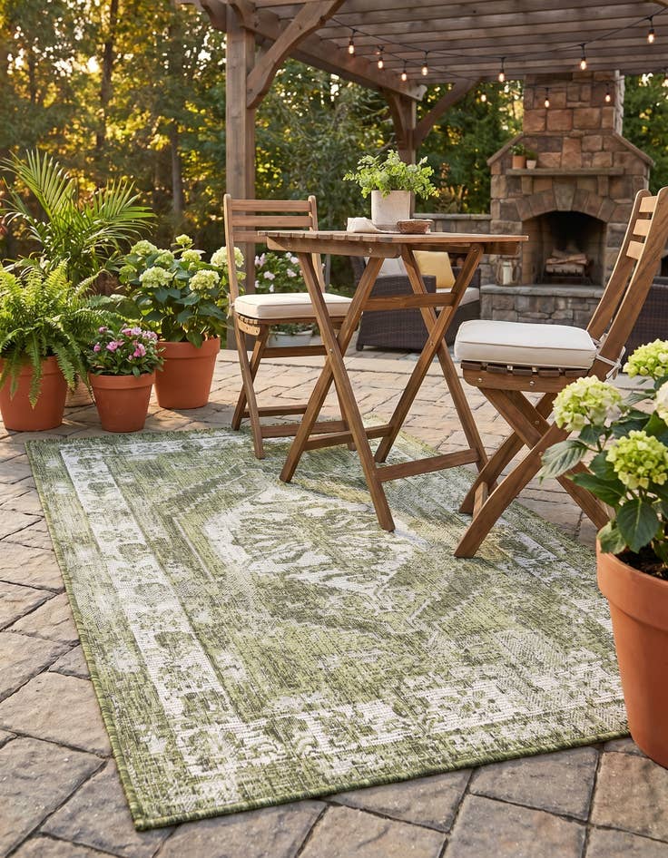 Detail image of 3' x 5' 3 Easy-Clean Traditional Indoor / Outdoor Rug