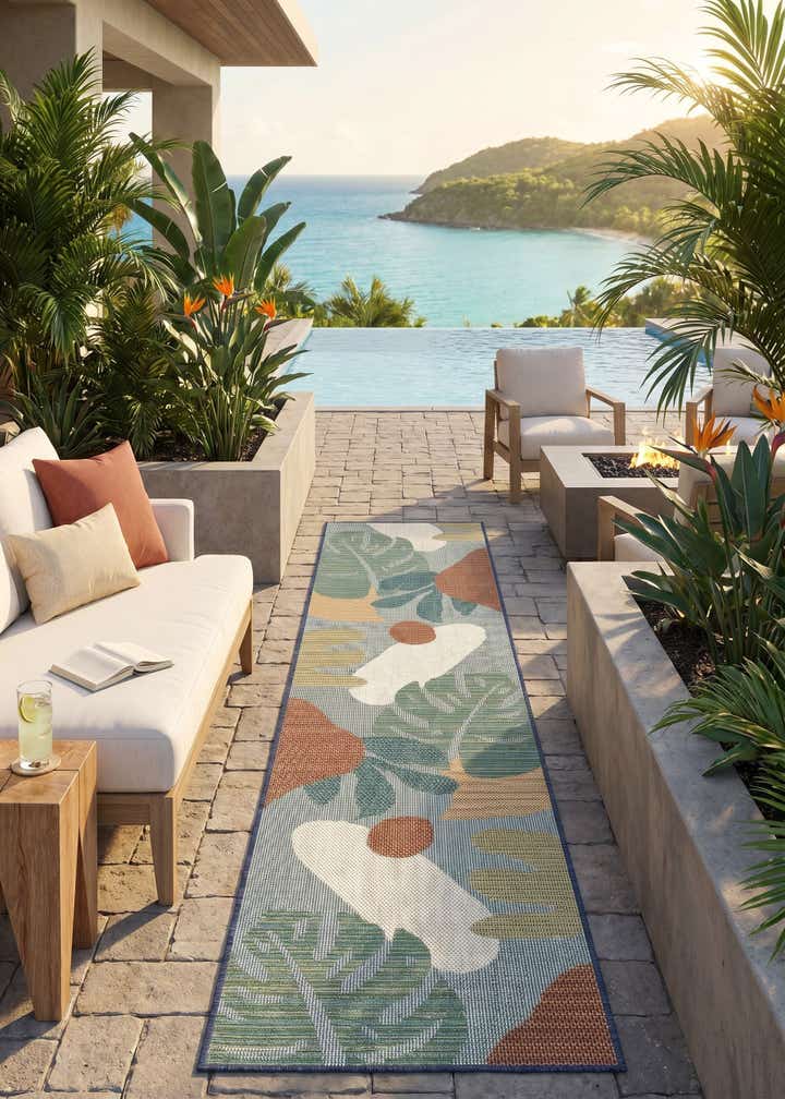 2' 7 x 10' Easy-Clean Baja Indoor / Outdoor Runner Rug