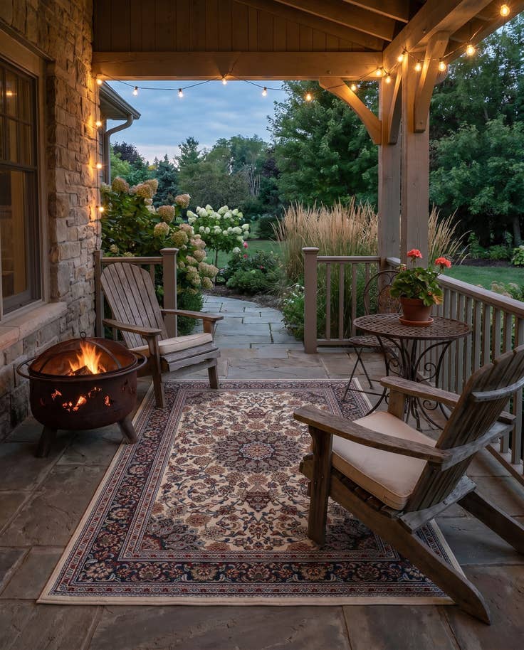 Detail image of 5' 3 x 8' Easy-Clean Traditional Indoor / Outdoor Rug