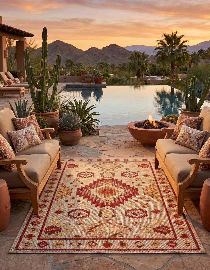 Detail image of 4' x 6' Easy-Clean Baja Indoor / Outdoor Rug