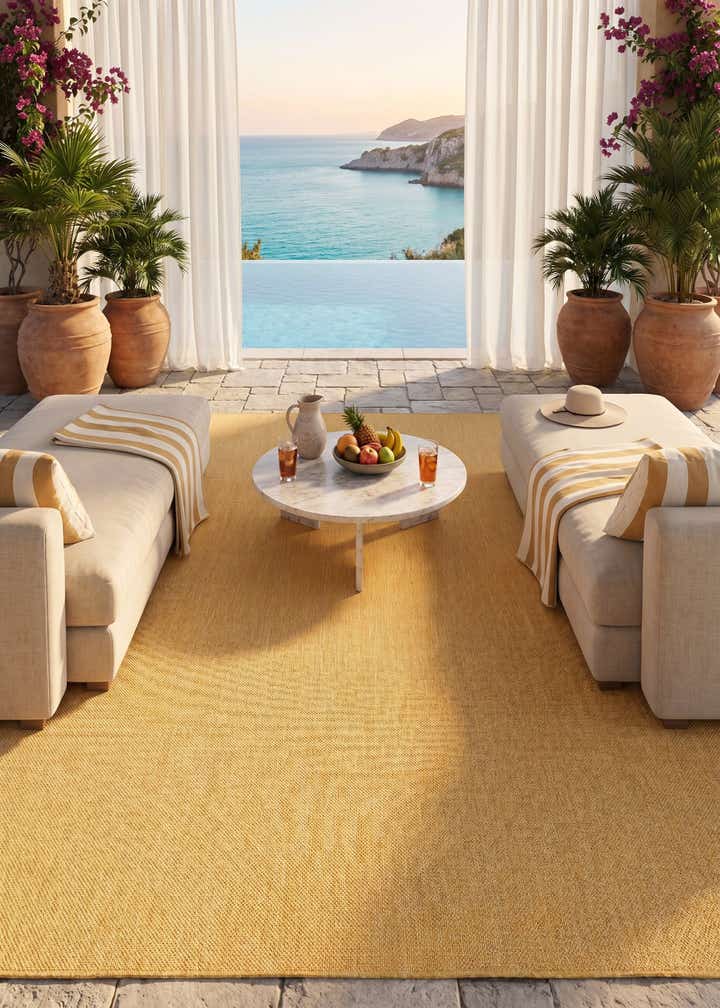 10' x 14' Easy-Clean Solid Indoor / Outdoor Rug