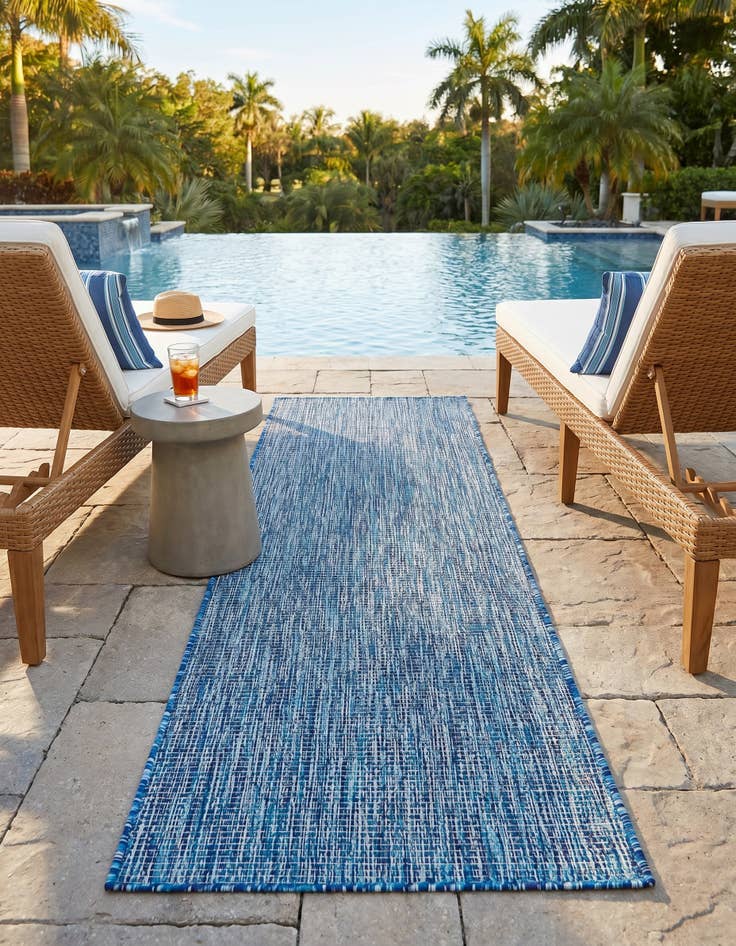 Detail image of 2' x 6' Easy-Clean Solid Indoor / Outdoor Runner Rug