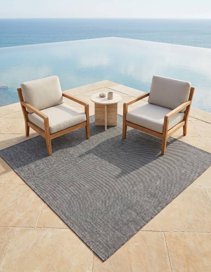 Detail image of 6' 1 x 6' 1 Easy-Clean Solid Indoor / Outdoor Square Rug