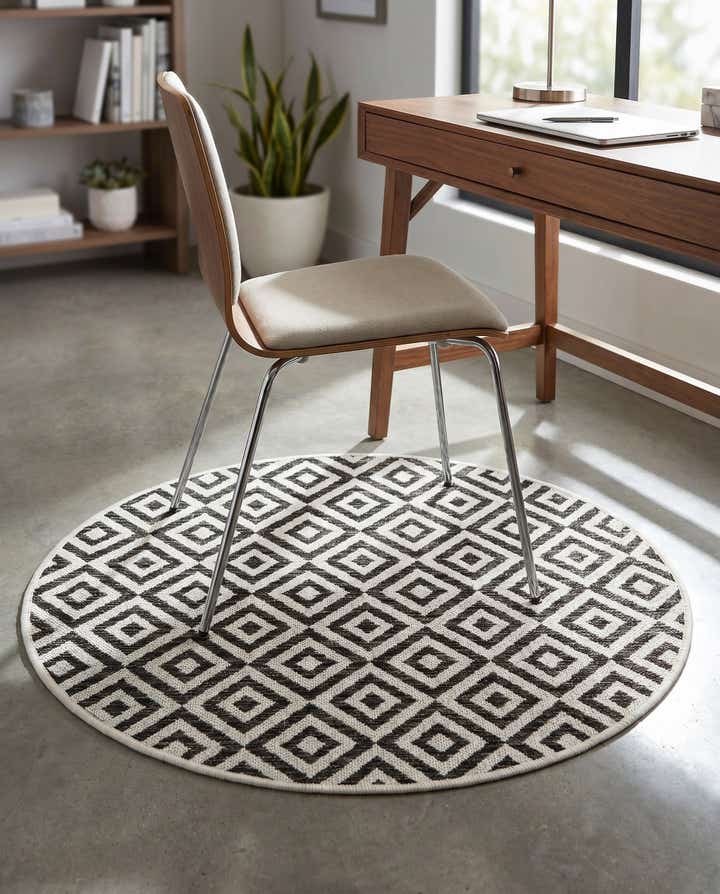 3' x 3' Easy-Clean Jill Zarin Costa Rica Indoor / Outdoor Round Rug