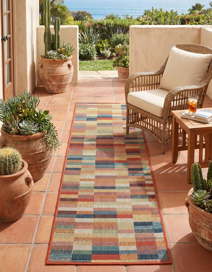 Detail image of 2' x 6' 1 Easy-Clean Baja Indoor / Outdoor Runner Rug