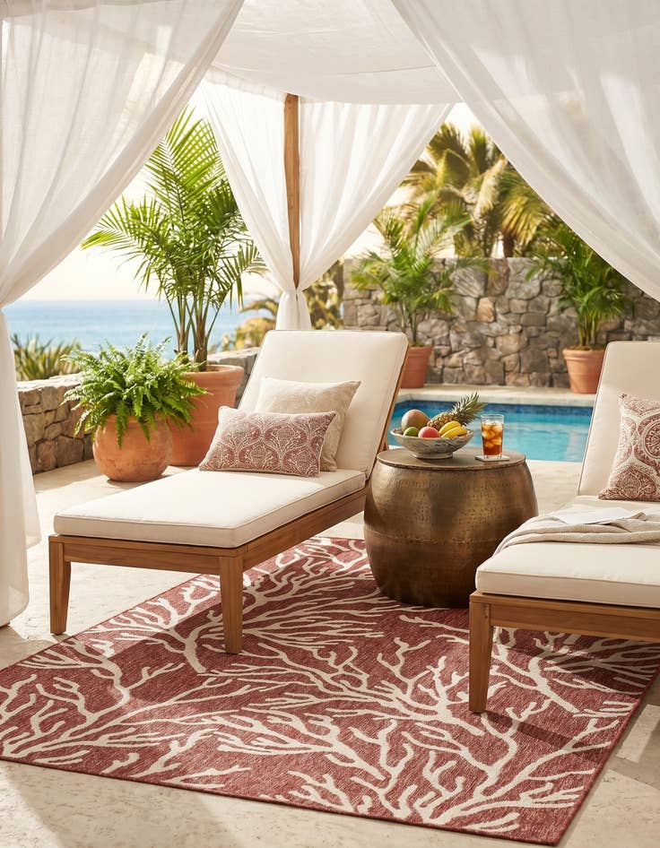 Detail image of 6' x 9' Easy-Clean Coastal Indoor / Outdoor Rug