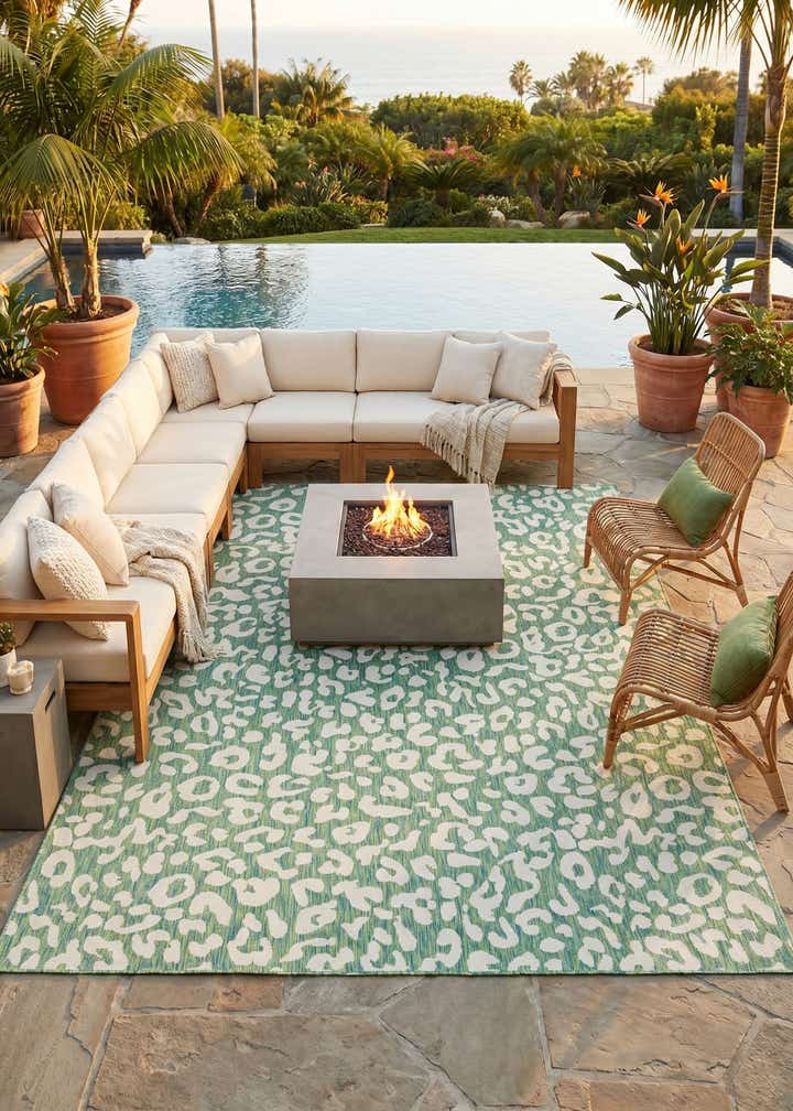 13' x 13' Easy-Clean Safari Indoor / Outdoor Square Rug