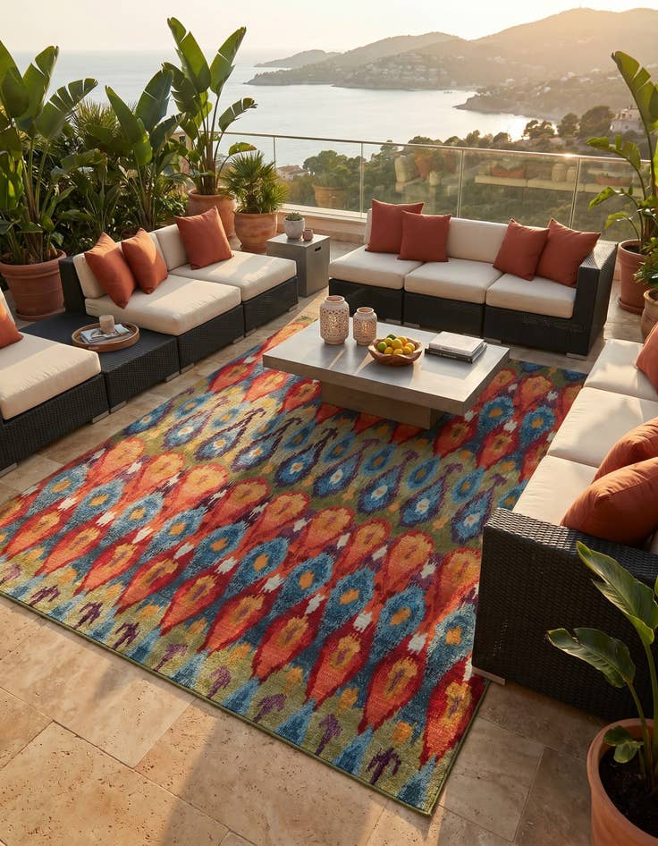 Detail image of 7' 10 x 10' Easy-Clean Modern Indoor / Outdoor Rug