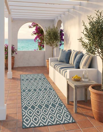 2' x 6' Easy-Clean Jill Zarin Turks and Caicos Indoor / Outdoor Runner Rug