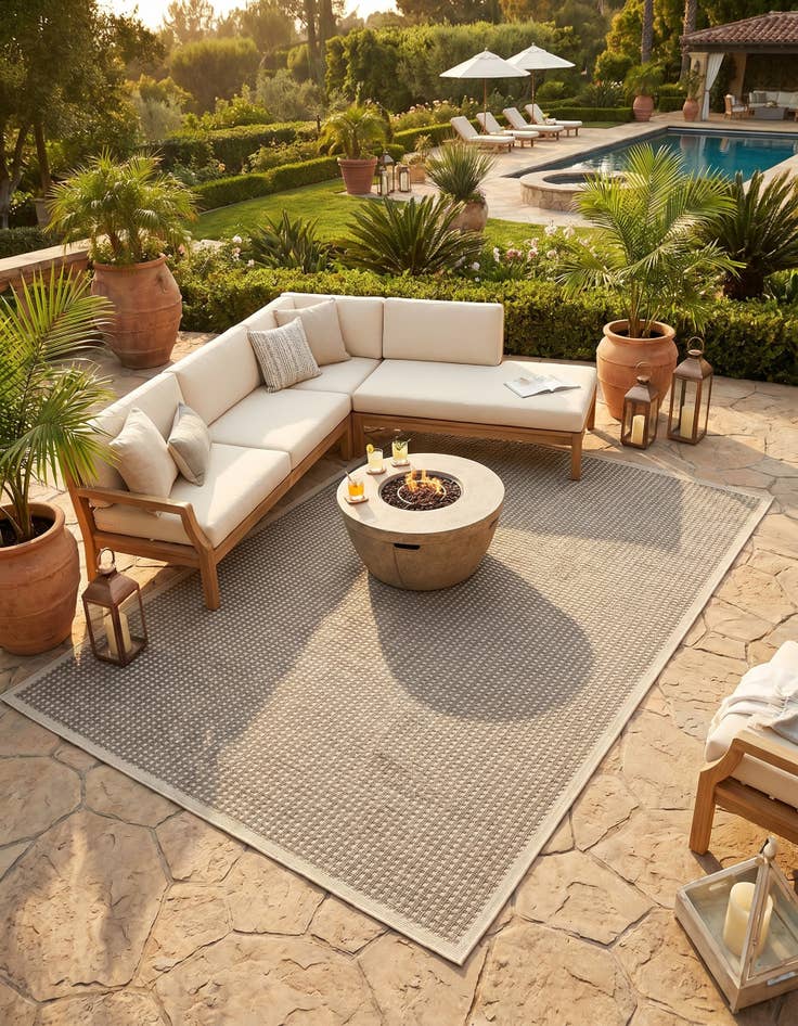 Detail image of 6' x 9' Easy-Clean Border Indoor / Outdoor Rug